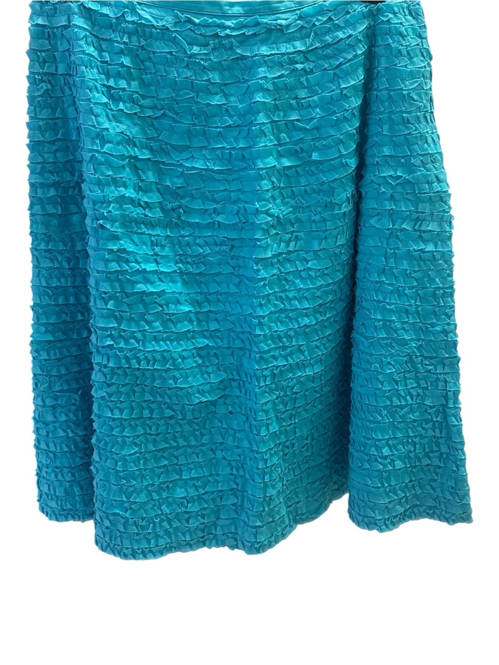 Etcetera Textured Ruffle Skirt in Teal